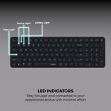 Rapoo E9350L Bluetooth Wireless Multi-Device Keyboard 4 Devices, Numpad, Led Indicators, Ultra-Thin, Ergonomic