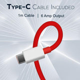 Tempt 65W SuperVooc oneplus Fast Charger with Type-C Cable