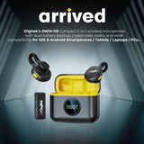 Digitek DWM 119 2-in-1 Wireless Microphone, 2.4G Mic with 30m Range, 6Hr Battery, Noise Cancellation & Power Indicator, for iPhone & Android