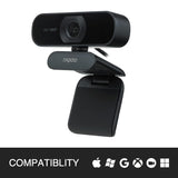 Rapoo C260 Web Camera Dual Noise Reduction Mics, 95-degree Wide Angle, Plug and Play