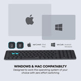 Rapoo E9350L Bluetooth Wireless Multi-Device Keyboard 4 Devices, Numpad, Led Indicators, Ultra-Thin, Ergonomic