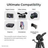 Digitek DTR-550 LT 65 Inch Lightweight Tripod Maximum Load up to 5kg 5.57 Feet Tall for Digital SLR & Video Cameras, Made Aluminium Material