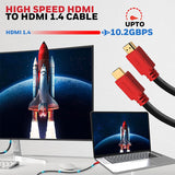 Honeywell HDMI Cable v1.4 with Ethernet, 3D/4Kx2K Ultra HD Resolution, 16.5ft/5 Meter, 10.2 GBPS Transmission Speed, Compatible with All HDMI Devices Laptop Desktop TV Set-top Box Gaming Console-Black