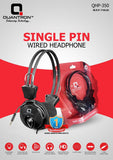 Quantron QHP-350  Wired Headphones with Mic Single Pin 3.5mm Jack