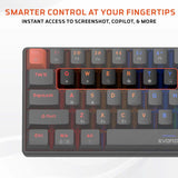 Amkette EvoFox Katana S Mini Wireless Mechanical Keyboard  Tri-Mode 3X BT, 2.4GHz & Wired Connectivity Hot-Swappable Red Switches 68-Key Compact  Rainbow Backlight  Rechargeable Battery Black