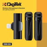 Digitek DWM-004 PRO  Wireless Microphone with Receiver Set, 2 Mics + 1 Receiver, Lightning Connector, 4 Hours