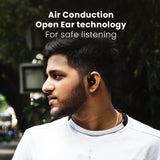 NG EarSafe OpenBuds Wireless Open Ear Earbuds with Hook Design Quad Mic ENC for Clear Calls  12x17mm Drivers  Premium Silicone Finish