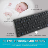 Rapoo E9350G C-Type Rechargeable Bluetooth Wireless Multi-Device 4 Devices Keyboard