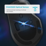 Rapoo MT560 Wireless Mouse Wireless Mouse 4000 DPI Sensor Environmentally Friendly Rechargeable Battery Ergonomic PC & Mac - Black