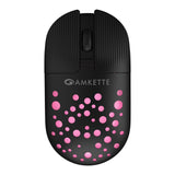 Amkette Hush Pro Spectra 2.4 GHz Silent Switch Wireless Mouse with Ergonomic Design Black