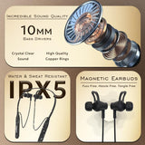 Tempt Rush X Neckband with 20 Hours Bluetooth Black