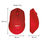 Logitech M331 Silent Plus Wireless Bluetooth Mouse Red