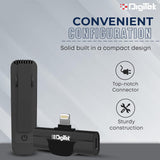 Digitek DWM-002 PRO Wireless Microphone for iPhone with Noise Cancellation, Collar Clip & Crystal-Clear Audio for Vlogs, YouTube, Interview & Live Streaming