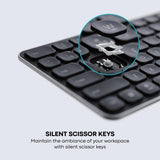 Rapoo E9350L Bluetooth Wireless Multi-Device Keyboard 4 Devices, Numpad, Led Indicators, Ultra-Thin, Ergonomic
