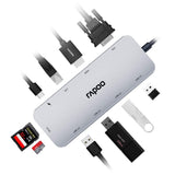Rapoo XD200C USB C Hub Adapter, 10-in-1 Adapter, with 4K HDMI