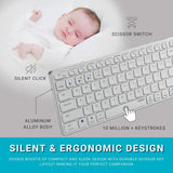 Rapoo E9350G C-Type Rechargeable Bluetooth Wireless Multi-Device 4 Devices Keyboard White