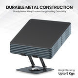 Portronics My Buddy A1, Metal Tablet Stand, 360° Rotating Base, Height & Angle Adjustable