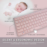 Rapoo E9050 C-Type Rechargeable Bluetooth Wireless Multi-Device 4 Devices Keyboard Pink