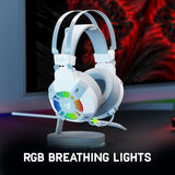 Redgear Cosmo 7.1 USB Gaming Headphones with RGB LED Effect, Mic  White