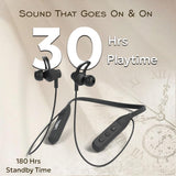 Tempt Rush X Neckband with 20 Hours Bluetooth Black