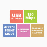 Zebronics ZEB-USB150WF1 150 MBPS WiFi USB Mini Adapter