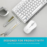 Rapoo 8000M Multi-Mode Keyboard & Mouse Bluetooth 3.0/4.0 Wireless 2.4 GHz 1300 DPI Combo-White