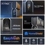 TP-Link Archer BE900 V2 BE24000 Quad-Band LED Screen Easy Mesh Wi-Fi 7 Router