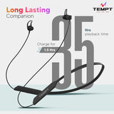 Tempt Rush Wireless Bluetooth 5.2 Neckband with OxyAcoustics Technology 35 Hrs Playback Black BROOT COMPUSOFT LLP JAIPUR