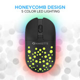 Amkette Hush Pro Spectra 2.4 GHz Silent Switch Wireless Mouse with Ergonomic Design Black