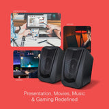 Fingers FunBeats Wired Speaker 6 W 2.0 Channel  Powerful Bass Black