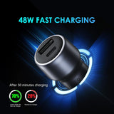 Oraimo OCC-73D  48W Car Charger Adapter with Dual Output,Type C PD 30W