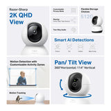 TP-Link Tapo C220 Pan Tilt Smart AI 2K 4MP QHD 1440p Home Security Wi-Fi Camera