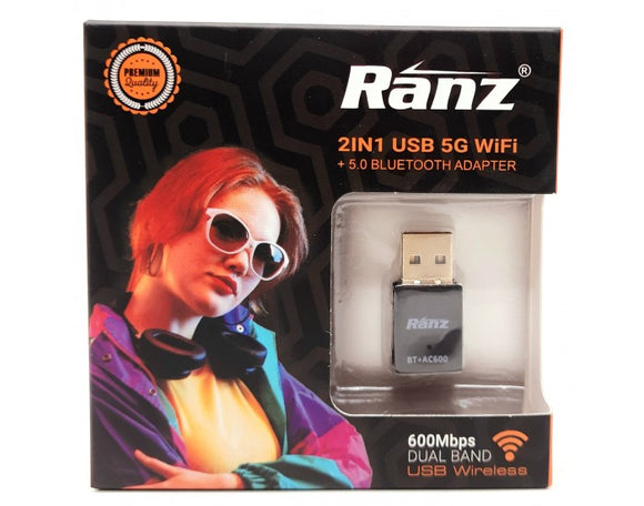 Ranz Usb Wifi Adapter 600Mbps Dual Bad WITH BLUETOOTH BROOT COMPUSOFT LLP JAIPUR 