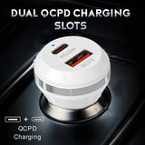 Tempt 48W Electra Max Fast Car Charger with Dual Output White