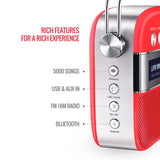 SAREGAMA Carvaan Premium Pop Portable Speaker Pre-loaded 5000 Evergreen Hindi Songs, 2.0Channel,  Candy Orange)