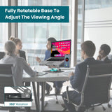 Portronics My Buddy K9 Pro 2-in-1 Laptop & Phone Stand with 360° Rotating Base, Adjustable Height & Angle, Foldable Metal Design