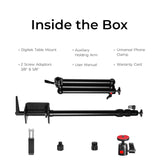 Digitek DTMHA 001 Table Mount with Auxiliary Holding Arm for Stream Overhead Video Desktop Bedroom Bedhead Office