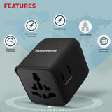 Honeywell International Universal Travel Adapter 12W Black HC00062
