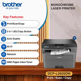 Brother Laser Printer DCP L2605DW A4 Print Scan Copy Duplex Wi-Fi