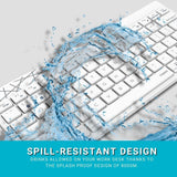 Rapoo 8000M Multi-Mode Keyboard & Mouse Bluetooth 3.0/4.0 Wireless 2.4 GHz 1300 DPI Combo-White