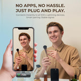 Digitek DWM-009 PRO 2.4G 1 Receiver with Lightning Connector & Dual Respondent 2 Microphone