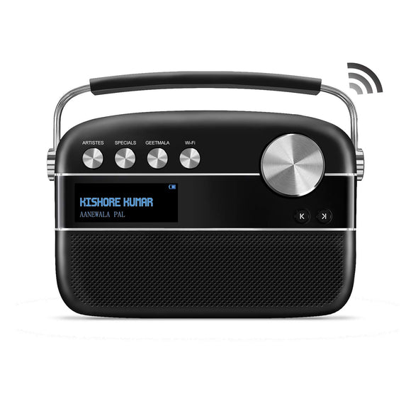 SAREGAMA Carvaan 2.0 Wi-Fi  Hindi Portable Music Player 5000 Pre-Loaded Songs with Podcast, FM BT AUX Classic Black