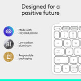 Logitech Keys-to-Go 2 Portable Bluetooth Keyboard for Tablet with Built-in Cover  Pale Grey