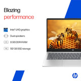 HP Laptop  14-ep0343TU	 13th Gen Intel Core i3 Processor/8GB RAM/512GB SSD/Win11/MS Office Home 2024/Intel HD Graphics Card/Screen Inch 14 FHD/Sliver