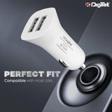 Digitek DMC 031 Dual USB Fast Car Charger 2.4A, High-Speed Car Adapter