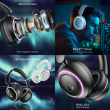 Boat Rockerz 480 W/RGB LEDs, 6 Light Modes, 40Mm Drivers, Beast Mode, 60Hrs Playback, Enx Tech, BT V5.3, Adaptive Fit & Easy Access Controls, Bluetooth Over Ear Headphones(Black Sabre)