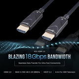 Nextech NC108 HDMI 2.0 Active Optical Cable 4K, 4:4:4 60FPS, supports HDR - HDCP - 18Gbps, Compatible with TV, Gaming Console etc (30M)