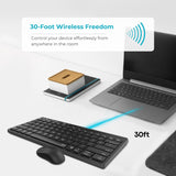 Rapoo 8000S Keyboard and Mouse Set Wireless 2.4 GHz 1300 DPI for Windows/iOS/Android,Tablet/Smartphone - 3 Years Warranty Combo- Black