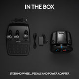 Logitech G29 Driving Force Racing Wheel and Floor Pedals, Real Force, Stainless Steel Paddle , Leather Steering Wheel Cover,PS5/PS4/PS3/PC/Mac