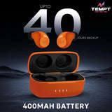Tempt Shock True Wireless Earbuds With OxyAcoustics Technology TWS with Passive Noise Cancellation With Mic Orange BROOT COMPUSOFT LLP JAIPUR